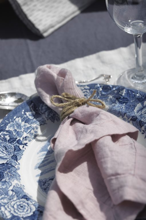 Gripsholm Servett Tvättat linne, 2-pack Ljuspetrol