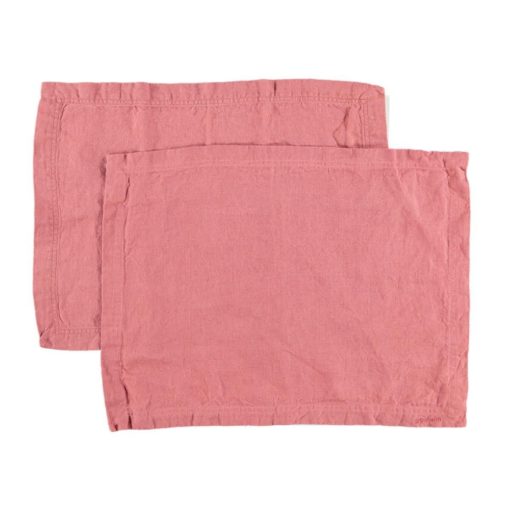 Gripsholm Bordstablett Tvättat Lin 2-pack 35x45 bränd rose