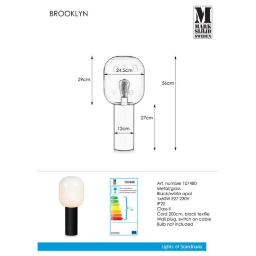 Markslöjd brooklyn bord svart opal