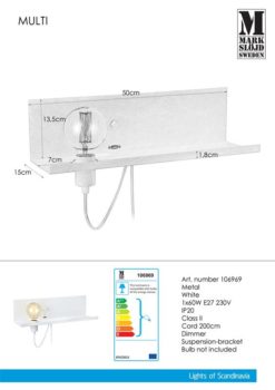 Markslöjd multi vägg usb 1l vit